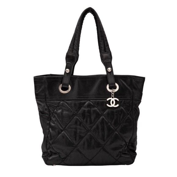 CHANEL PARIS BIARRITZ CLASSIC QUILTED NYLON CANVAS TOTE (2007) - Picture 1 of 13